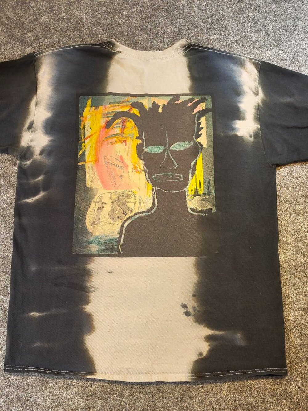 Basquiat Tie‑Dye Graphic Tee Ripple Size L